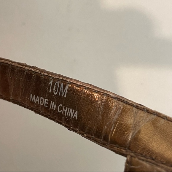 Moda Reflex Bronze Faceted Jeweled Thong Low Heel Strap Comfort Sandals Sz 10 - Picture 11 of 12